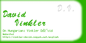 david vinkler business card